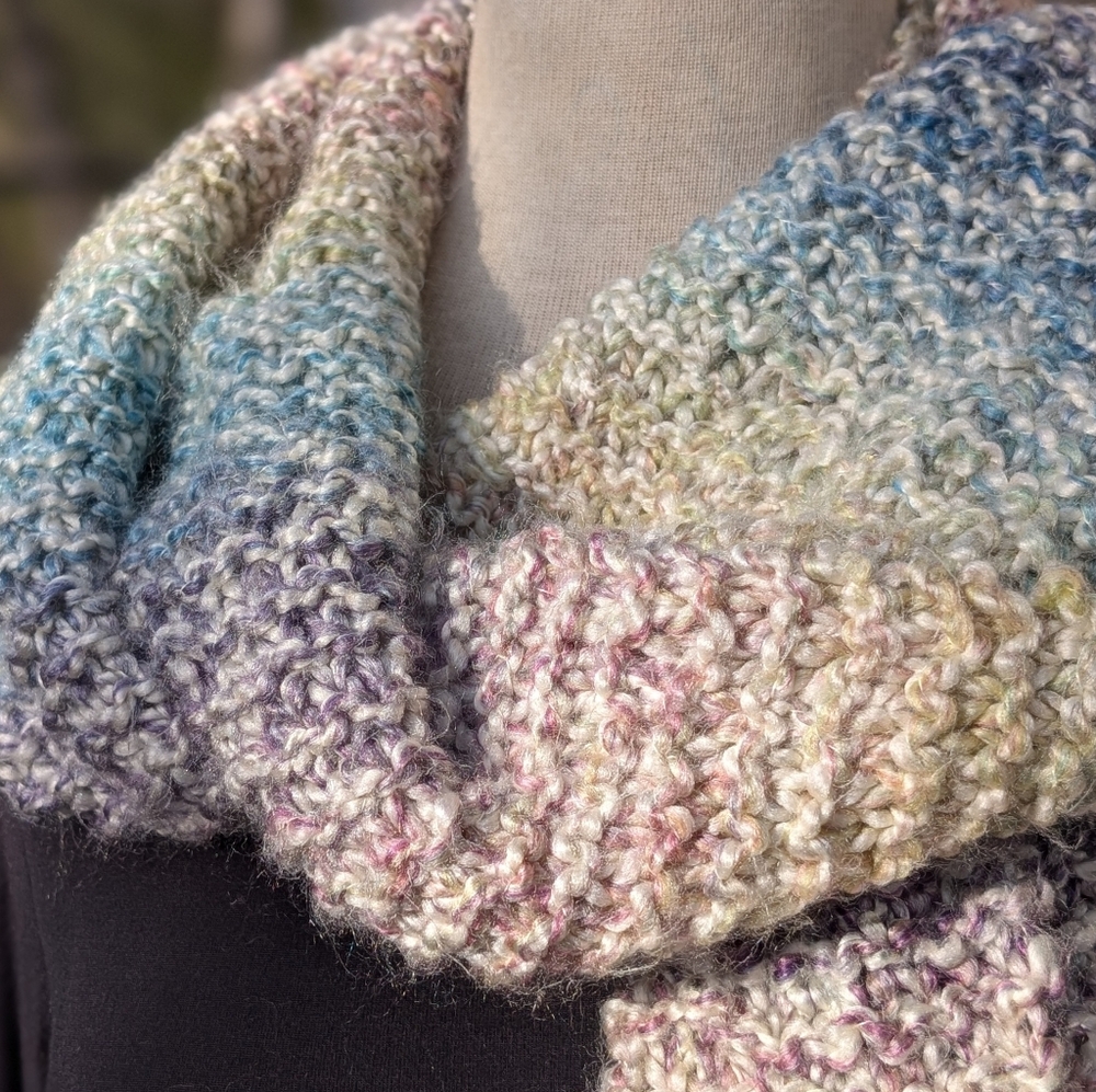 Pastel Handknit Winter Scarf